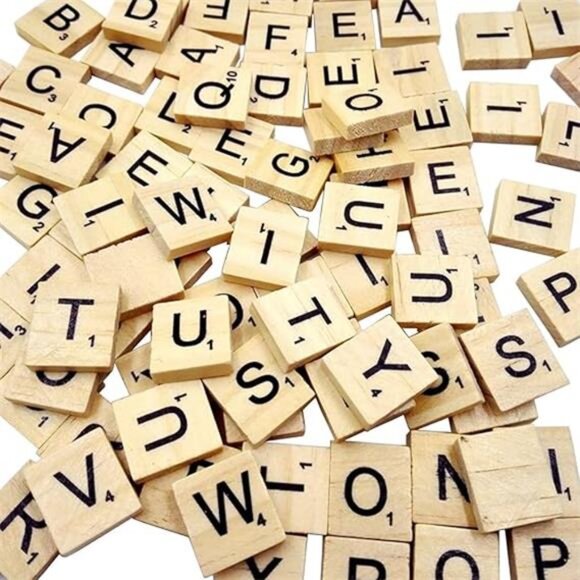500PCS Wood Letter Tiles/Wooden Scrabble Tiles A-Z Capital Letters  for Crafts - Picture 5 of 5